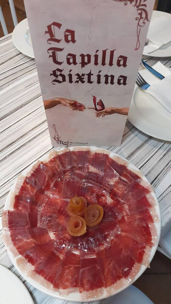 Traditional Iberian jamón platter